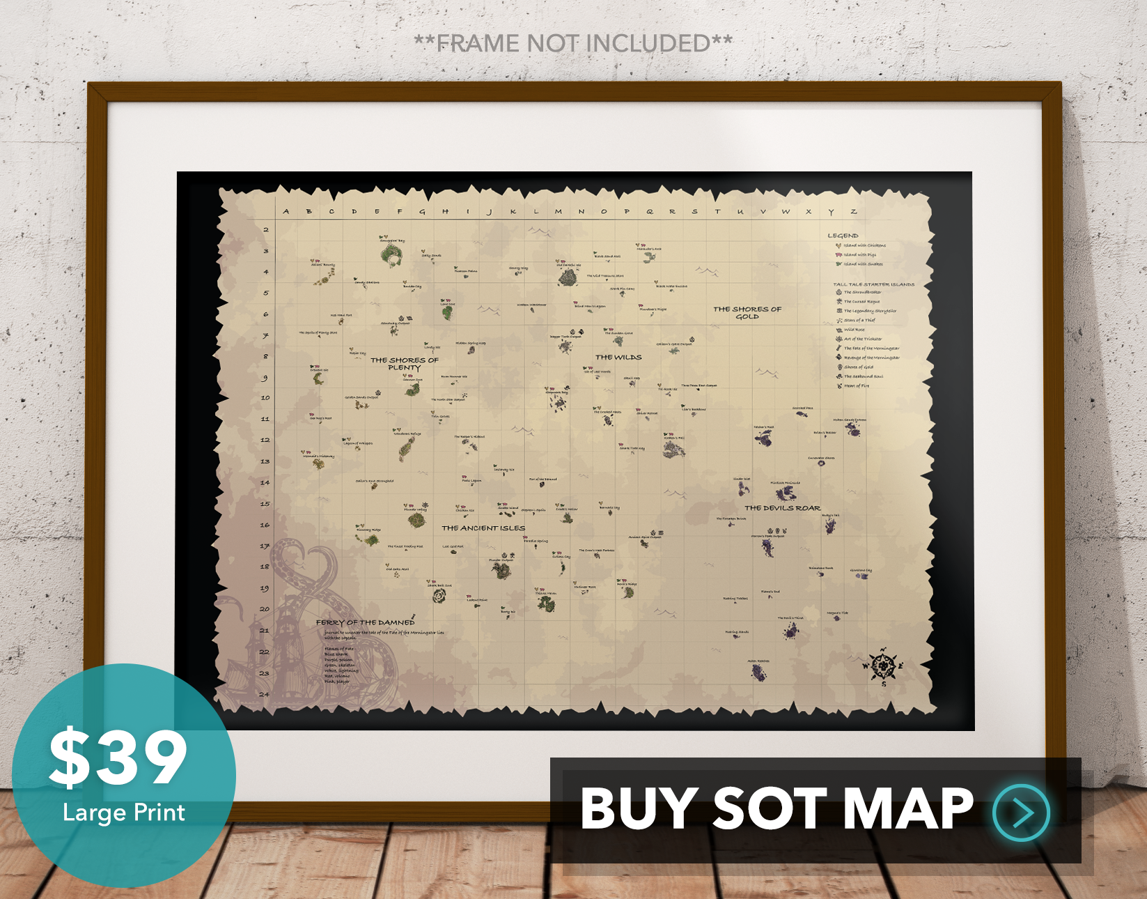 Image of Sea of Thieves Printed Map Poster