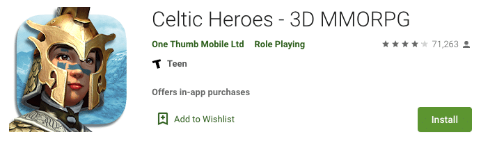 Celtic Heros Mobile Game