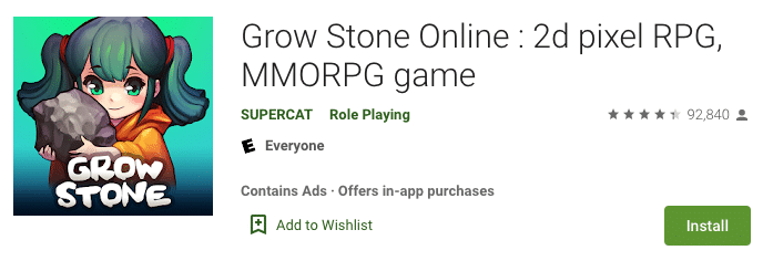 Grow Stone Online 2D MMORPG Mobile Game