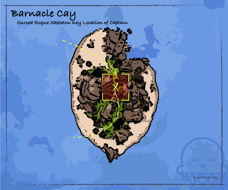 Barnacle Cay Cursed Rogue Key location on island