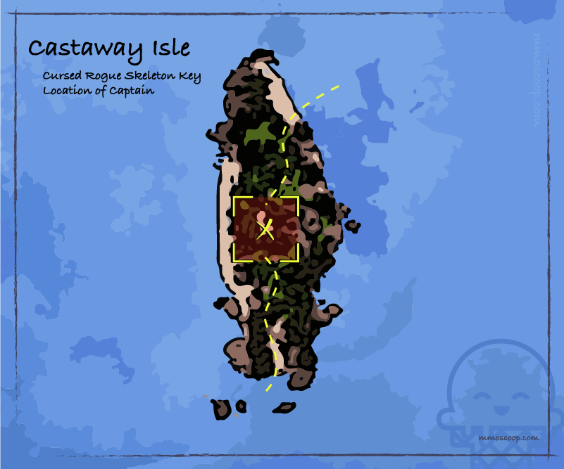 castaway isle location of skeleton key for cursed rogue tall tale
