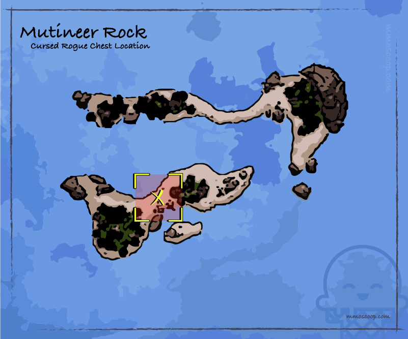 location for cursed rogue skeleton chest on mutineer rock
