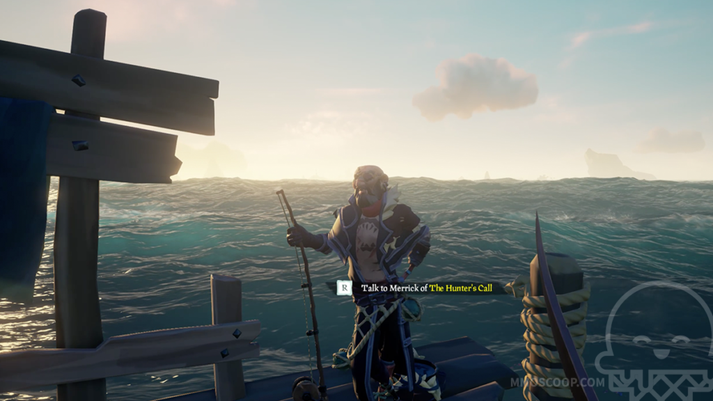 hunters call merchant on a seapost sea of thieves 