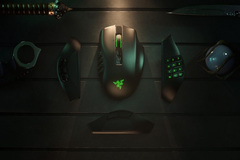 A picture of the Razer Naga Pro Wireless Mouse with Programable buttons