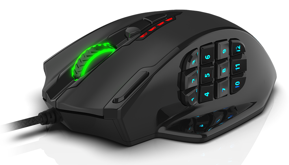 The Redragon impact M908 gaming mouse for MMORPGs